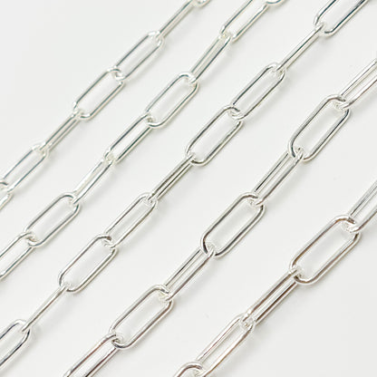 Sterling Silver Smooth Paperclip Chain