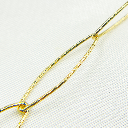 Gold Plated 925 Sterling Silver Diamond Cut Oval Link Chain
