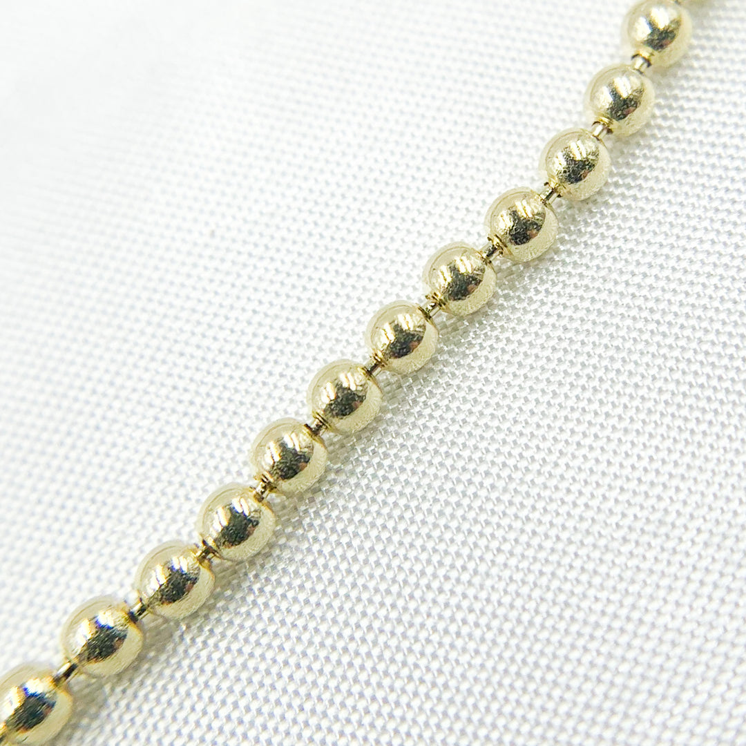 220CP. 14K Solid Yellow Gold Ball Necklace