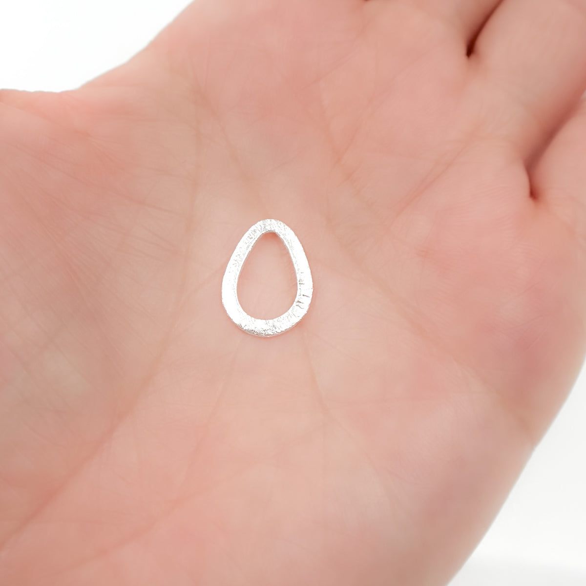 10MM White Sterling Silver Brushed Drop Connector