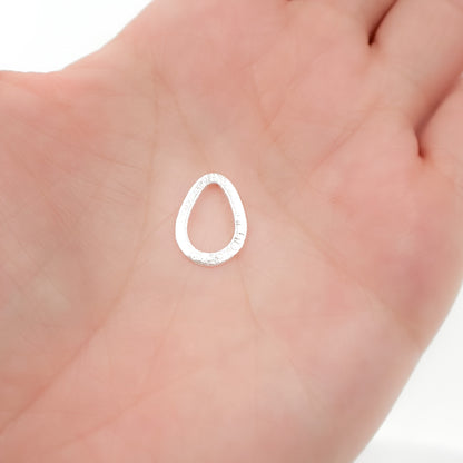 10MM White Sterling Silver Brushed Drop Connector