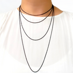 Load image into Gallery viewer, Black Rhodium Sterling Silver Popcorn Finish Necklace
