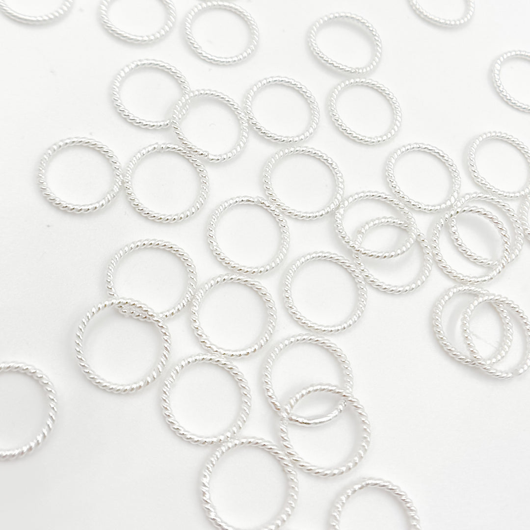 5004490CT. 10MM 20.5 Gauge White Twisted Close Jump Ring