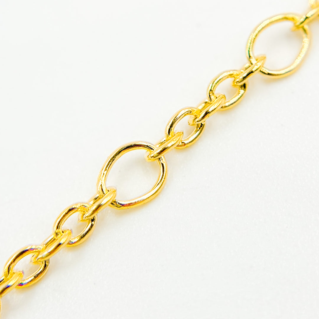 V303GF. 14K Gold Filled Long & Short Round Link Chain