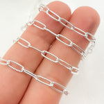 Load image into Gallery viewer, 925 Sterling Silver Hammered Paperclip Chain. 2903LSS
