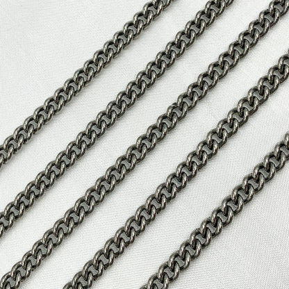 Y2OX. Oxidized Sterling Silver Curb Chain