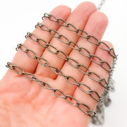 Black Rhodium Sterling Silver Smooth Cable Chain