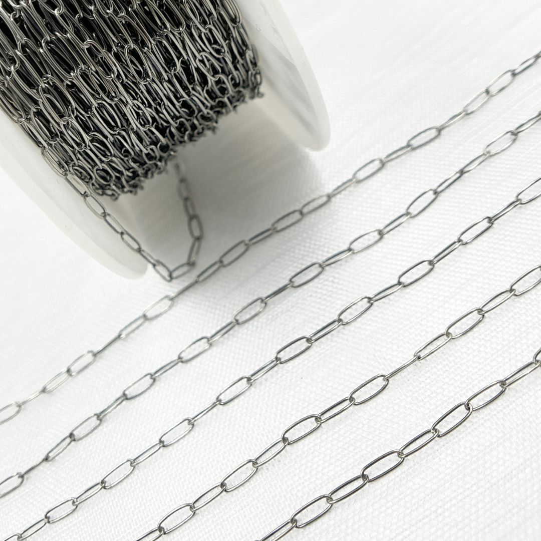 1606OX. Oxidized Sterling Silver Paperclip Chain