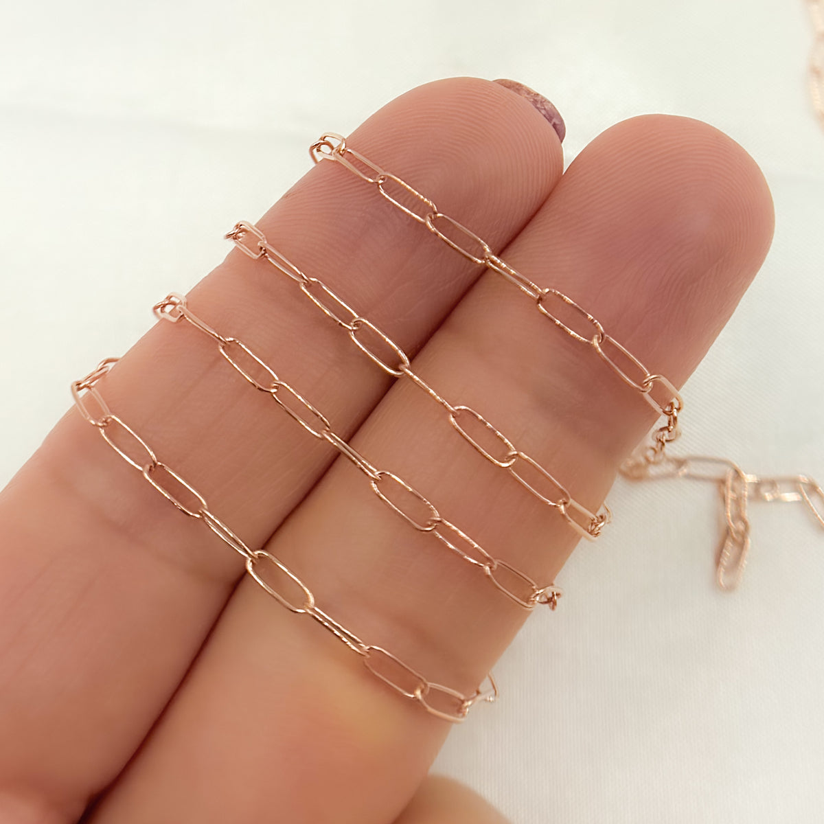 Rose Gold Filled Smooth Paperclip Chain