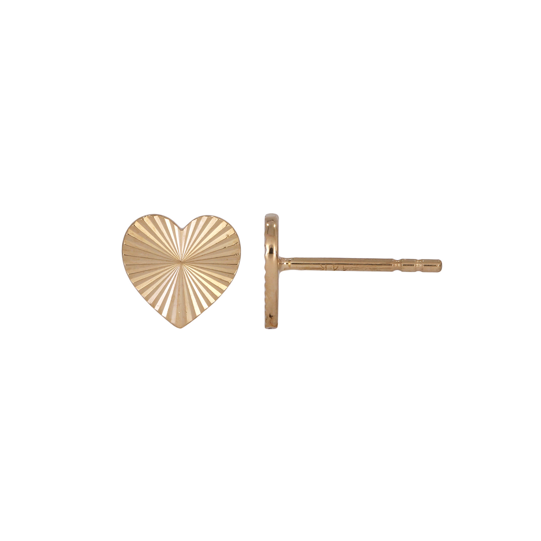 EFZ53562. 14K Solid Gold Heart Studs Earrings