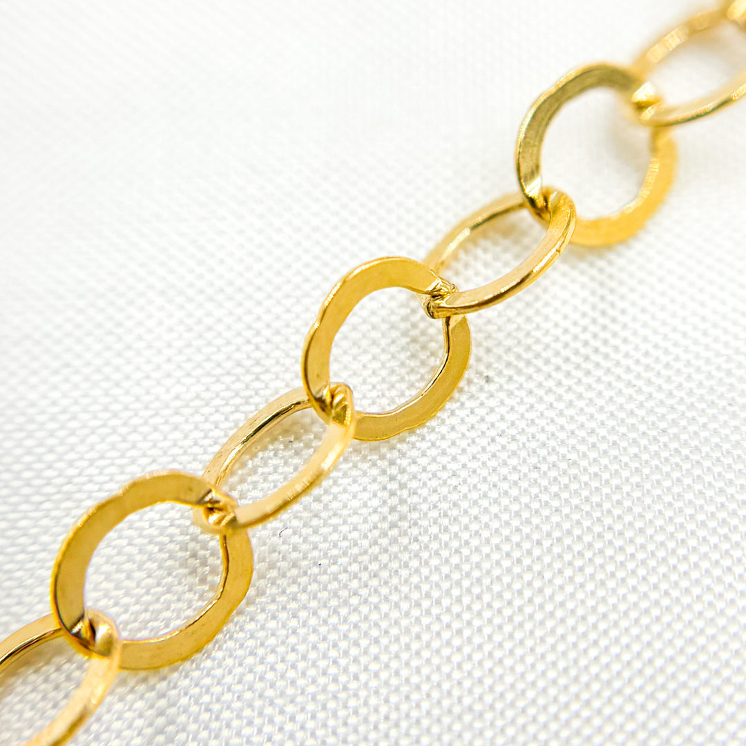 679FGF. 14K Gold Filled Flat Round Link Chain