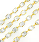 Load image into Gallery viewer, CZ32. Cubic Zirconia Rectangular Shape Bezel Chain