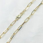 Load image into Gallery viewer, 14K Solid Yellow Gold Diamond Cut Paperclip Necklace. 050FLCL2T5Necklace
