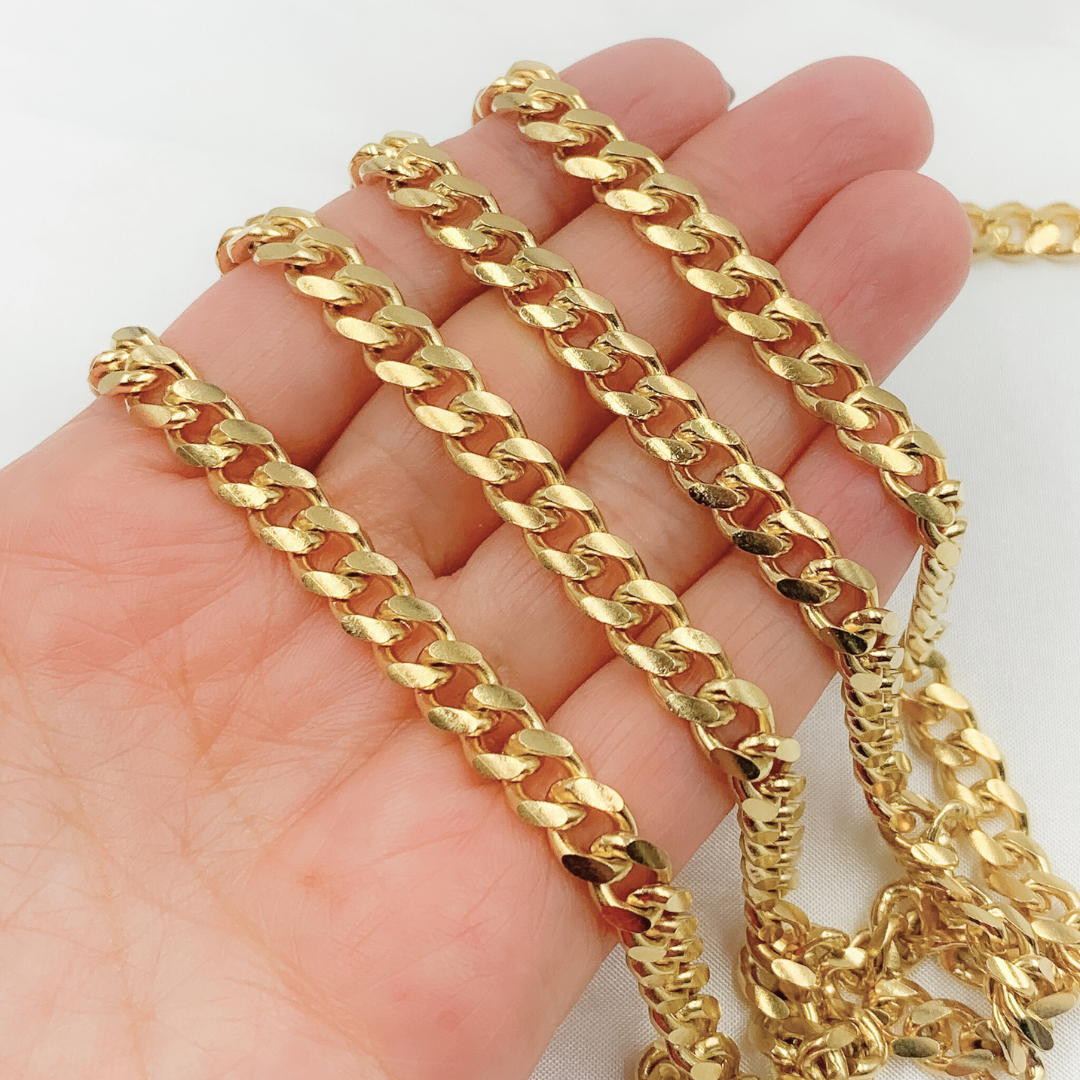 X32GP. Gold Plated 925 Sterling Silver Matte Curb Chain