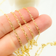 14k Solid Yellow Gold Short & Long Link Chain by Foot