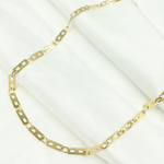 Load image into Gallery viewer, 501295G. 14k Solid Yellow Gold Mirror Flat Rectangle Link Chain
