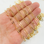 Load image into Gallery viewer, Y80FGP. Gold Plated 925 Sterling Silver Flat Paperclip Chain