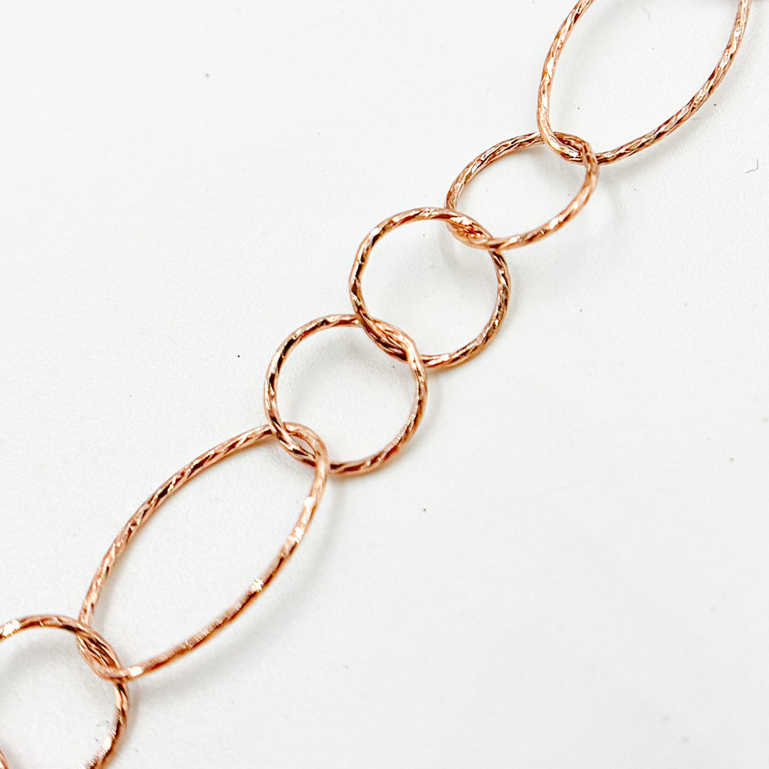 Y29RGP. Rose Gold Plated Silver Long and Short Link Chain