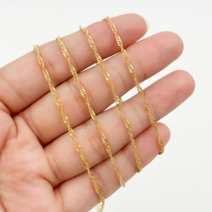 V316GF. 14K Gold Filled Twisted Singapore Unfinished Chain