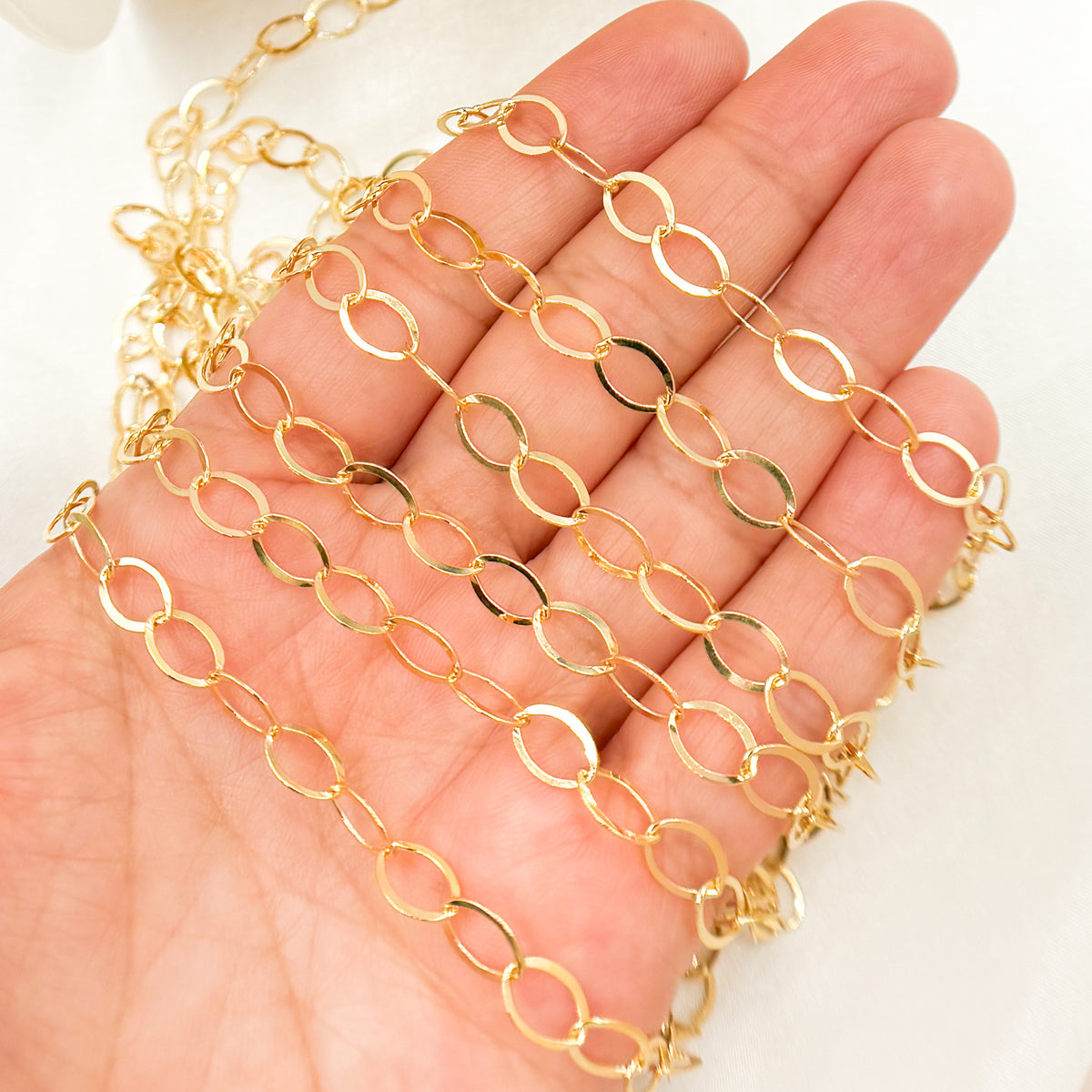 14K Gold Filled Flat Ova Link Chain