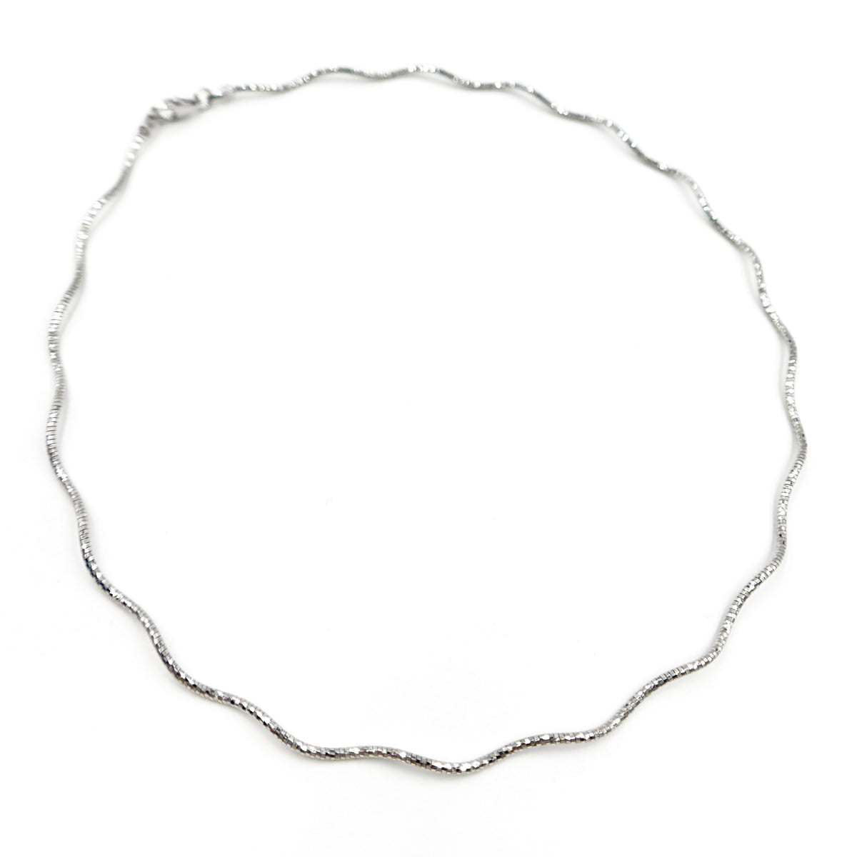 Sterling Silver Snake Omega Necklace