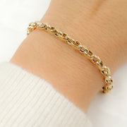 14K Solid Hollow Gold Cable Link Chain