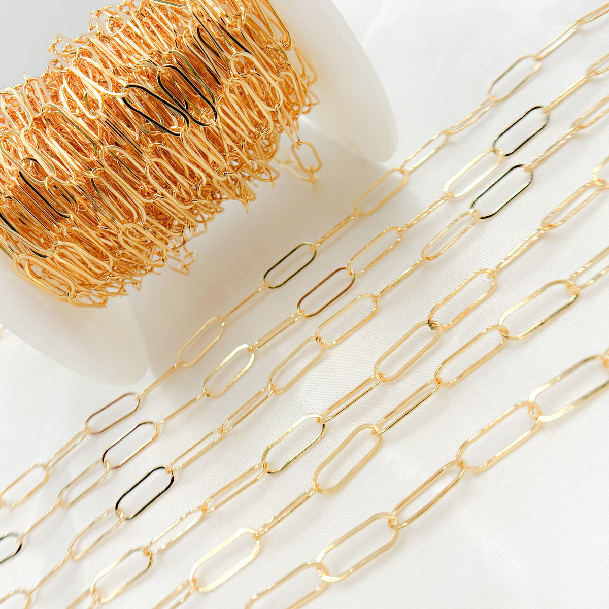 14k Gold Filled Paperclip Flat Chain