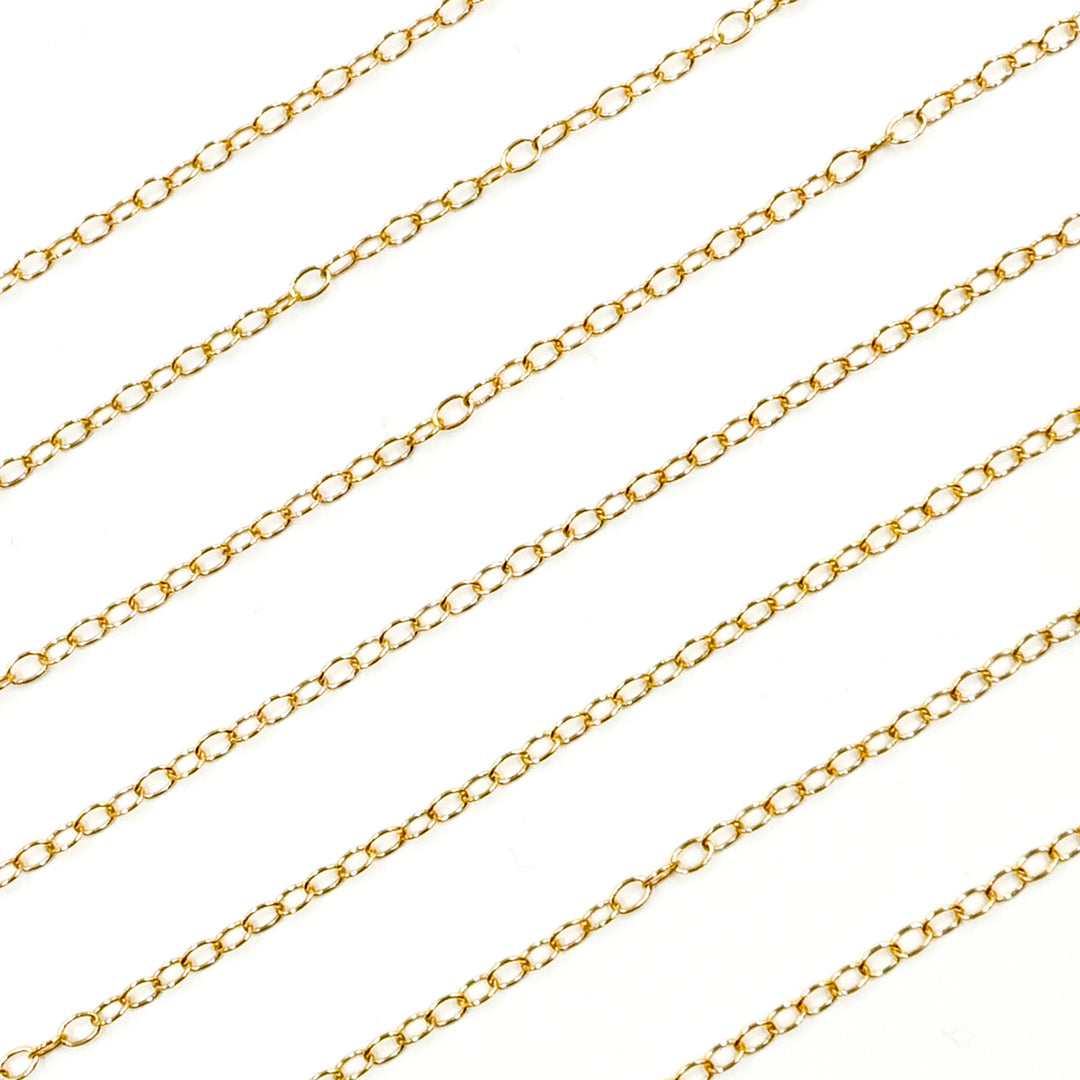 V100GP. Gold Plated Sterling Silver Oval Cable Chain
