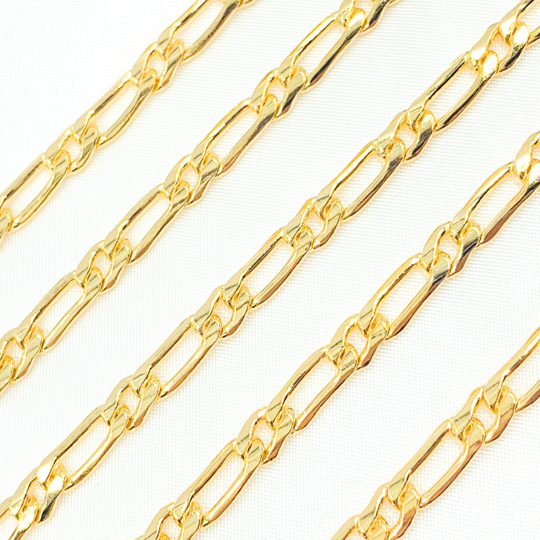 14k Gold Filled Flat Figaro Chain. 5011CHRGF