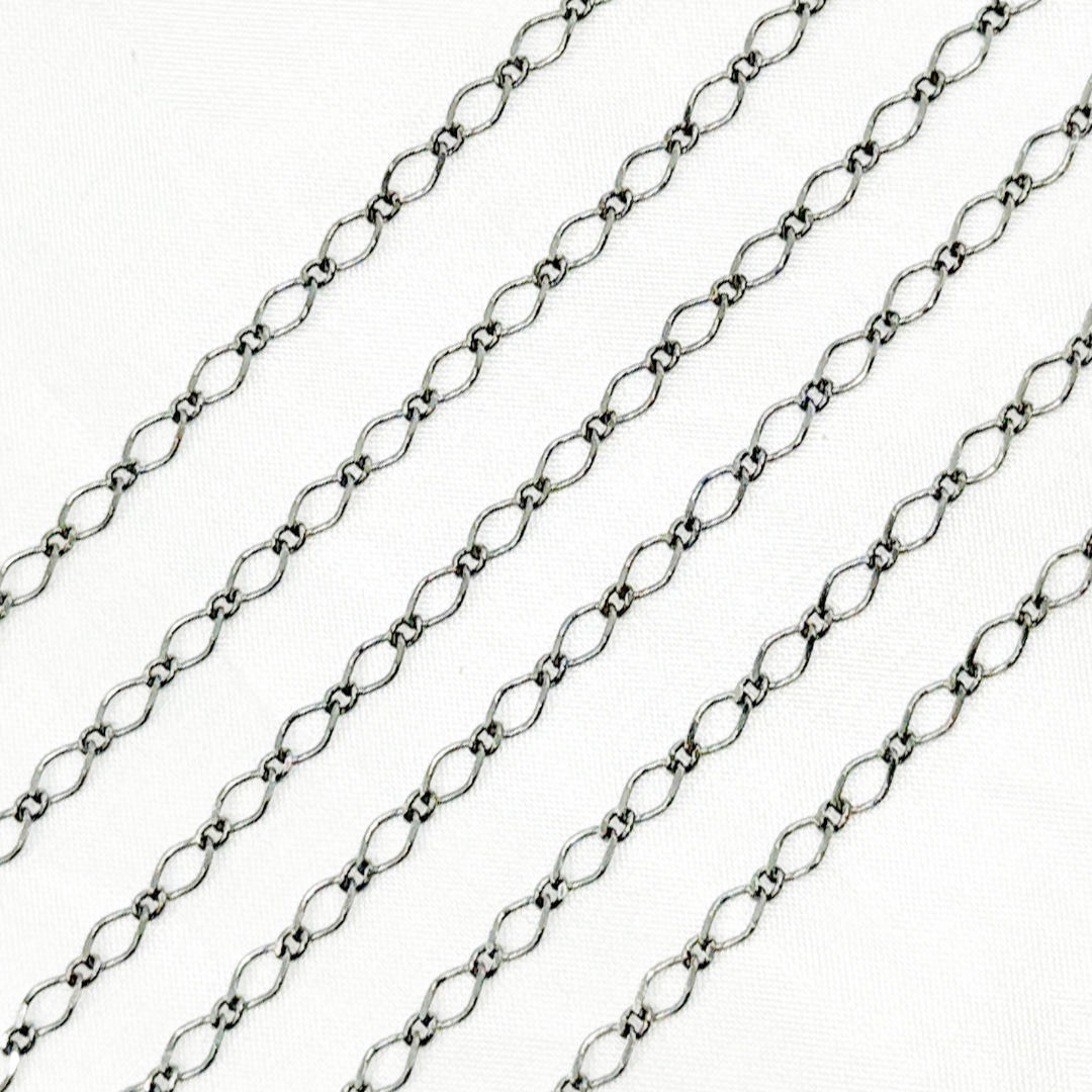 V230BR. Oxidized 925 Sterling Silver Long & Short Link