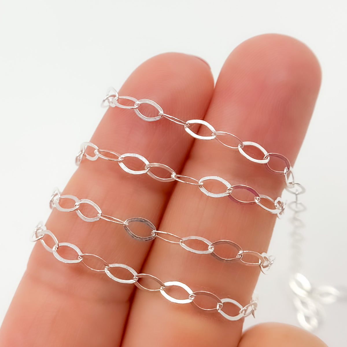 Sterling Silver Flat Cable Link Chain