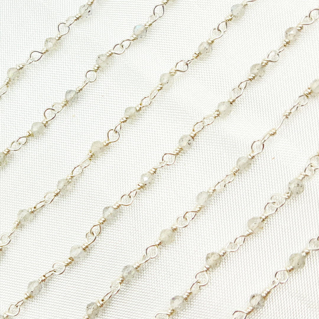 Labradorite 925 Sterling Silver Wire Chain