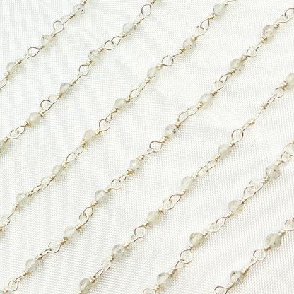 Labradorite 925 Sterling Silver Wire Chain