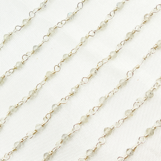 Labradorite 925 Sterling Silver Wire Chain