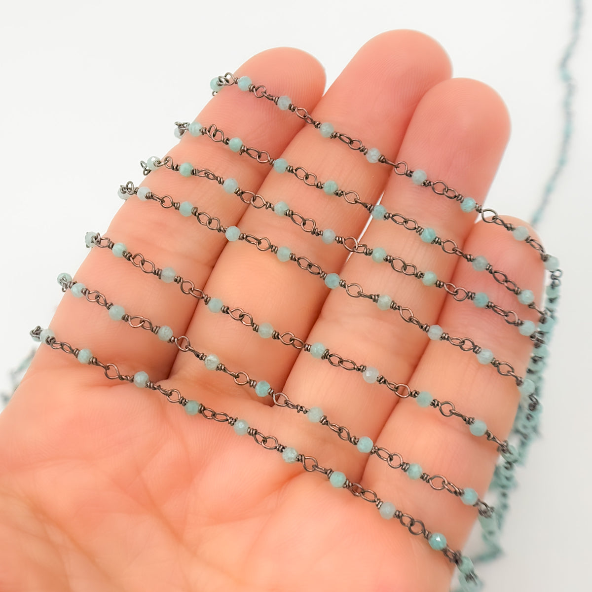 Amazonite Gemstone Round Shape Wire Wrapped