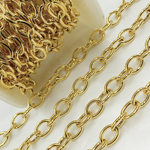 Load image into Gallery viewer, Y100GP. Gold Plated 925 Sterling Silver Smooth Oval Link Chain