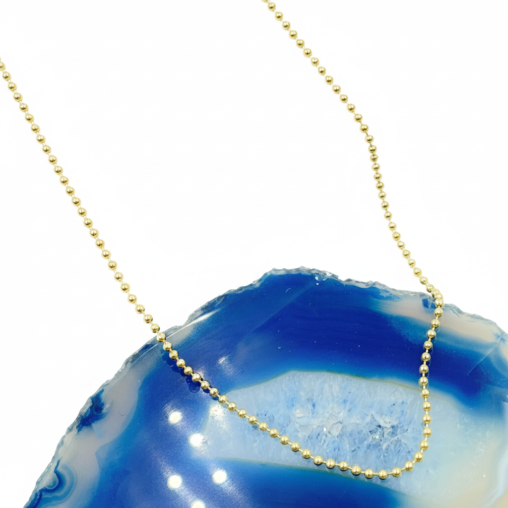 150CP. 14k Solid Yellow Gold Bead Chain