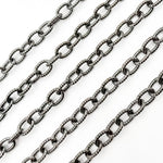 Load image into Gallery viewer, Black Rhodium Sterling Silver Twisted Oval Link Chain