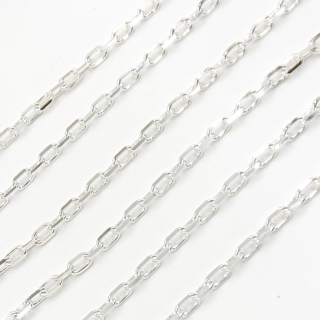 Y7SS. Sterling Silver Diamond Cut Oval Link Chain