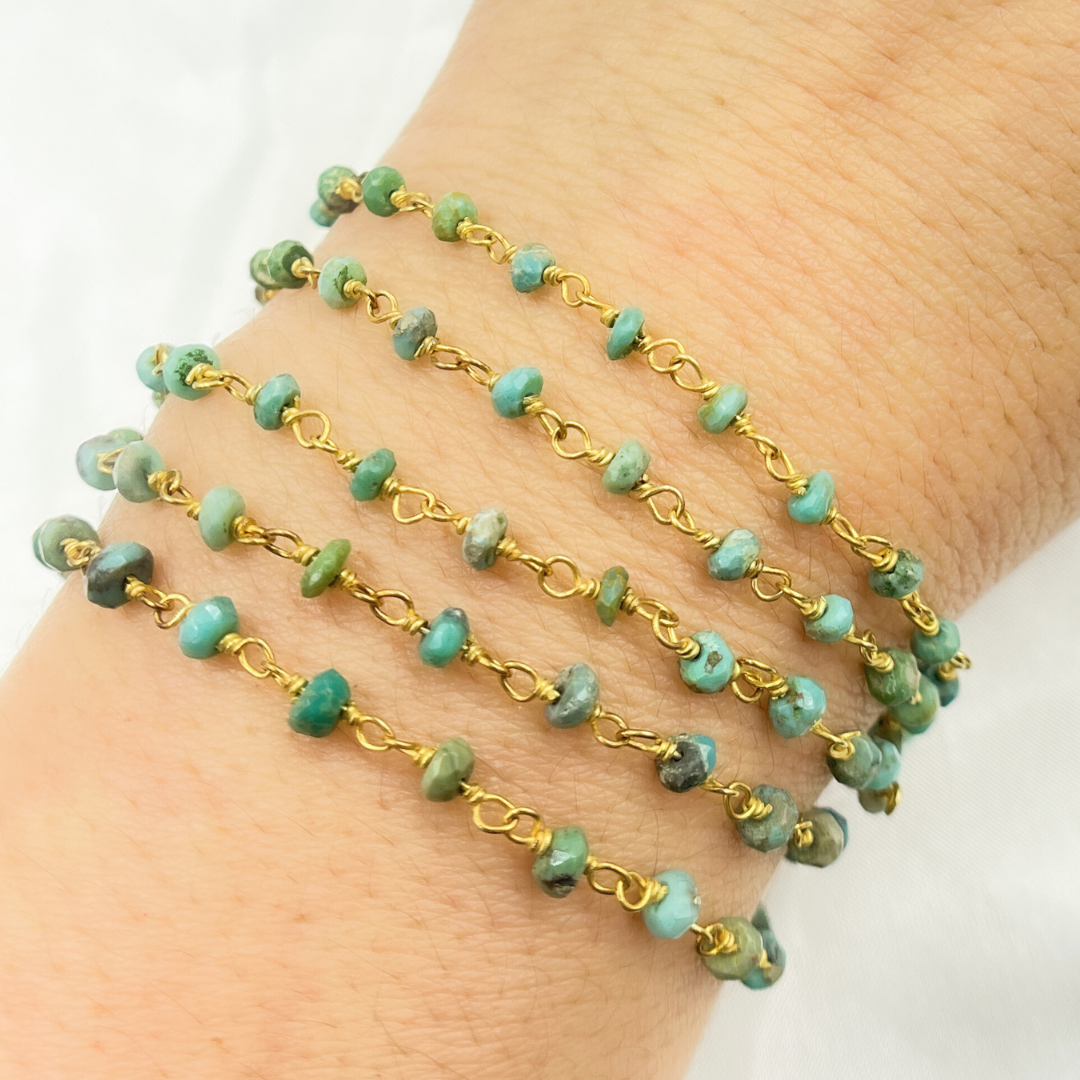 Dyed Emerald Wire Wrap Chain