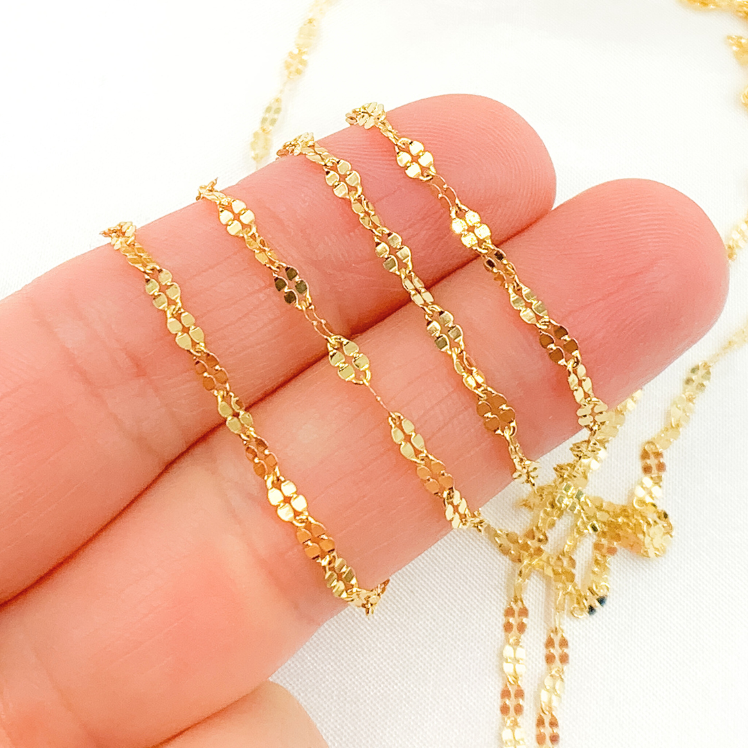 Z66GP. Gold Plated 925 Sterling Silver Designer Link Chain