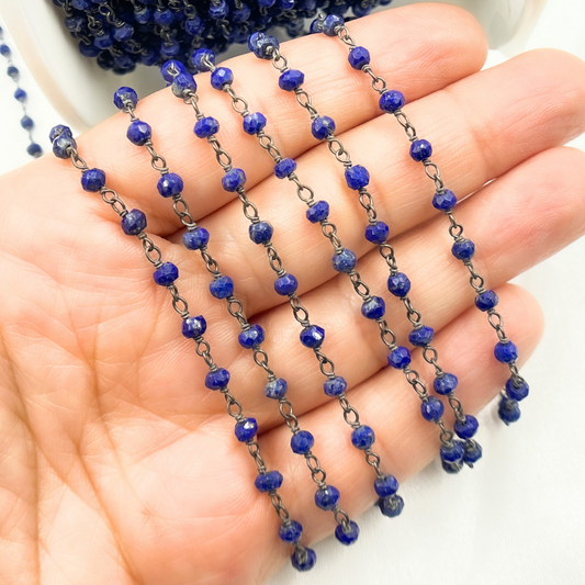 Lapis Lazuli Oxidized Wire Chain