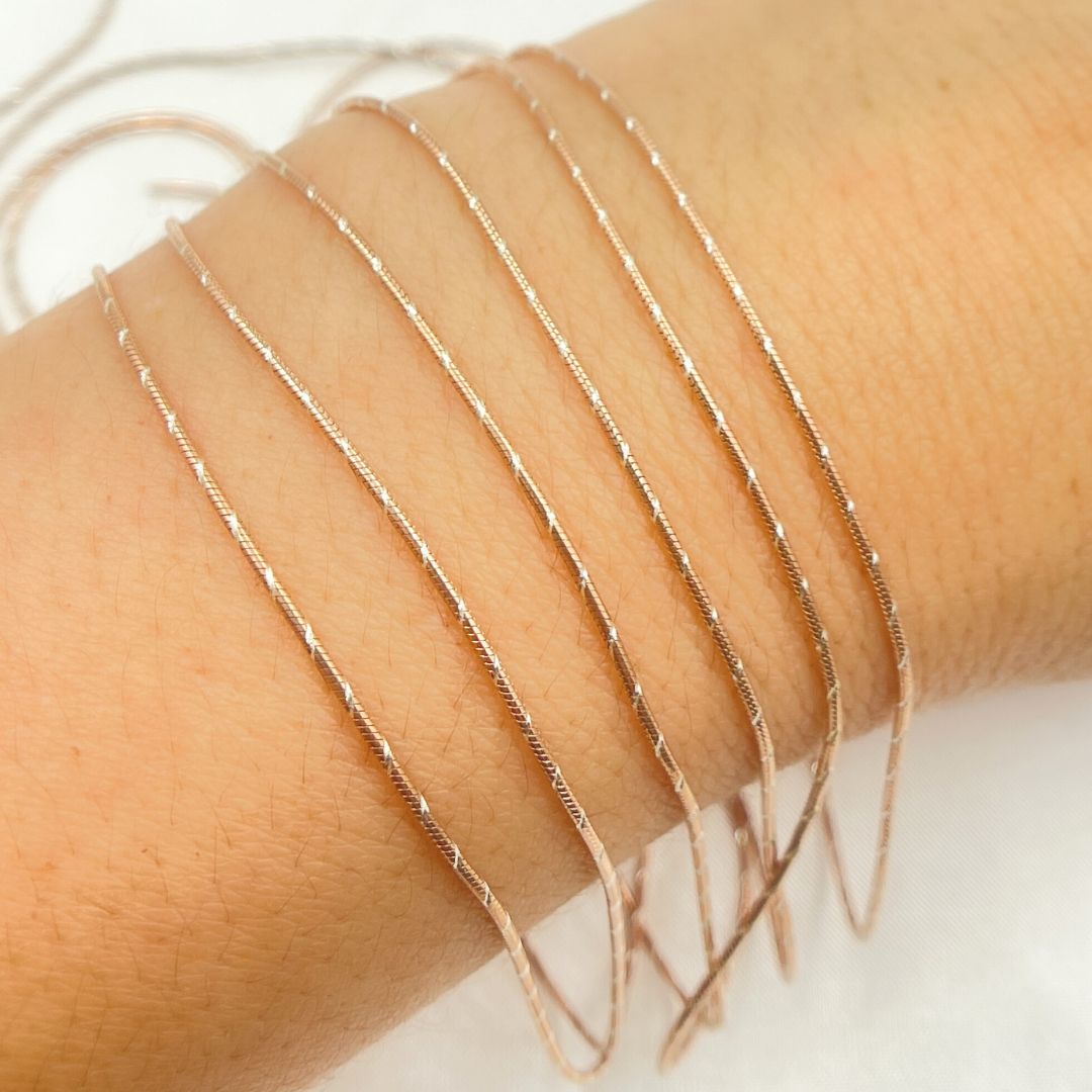 Rose Gold Plated 925 Sterling Silver Beading Chain