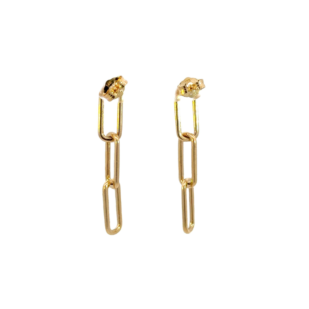 14k Solid Gold Paperclip Earrings. EFZ52394