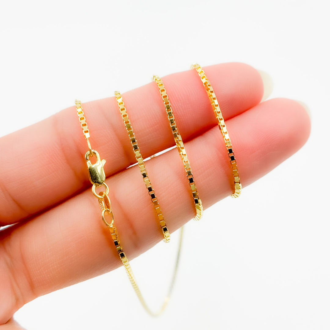 073VED. 14K Solid Gold Box Link Chain