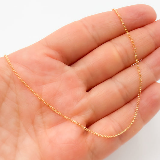 14k Gold Filled Curb Finished Necklace