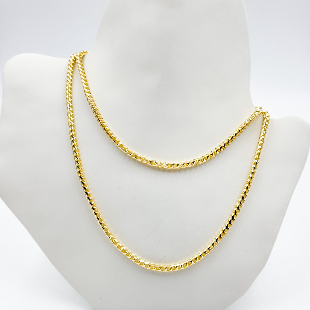 14k Solid Yellow Gold Wheat Chain