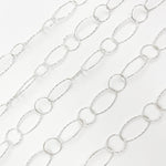 Load image into Gallery viewer, Y31SS. Sterling Silver Diamond Cut Oval Chain
