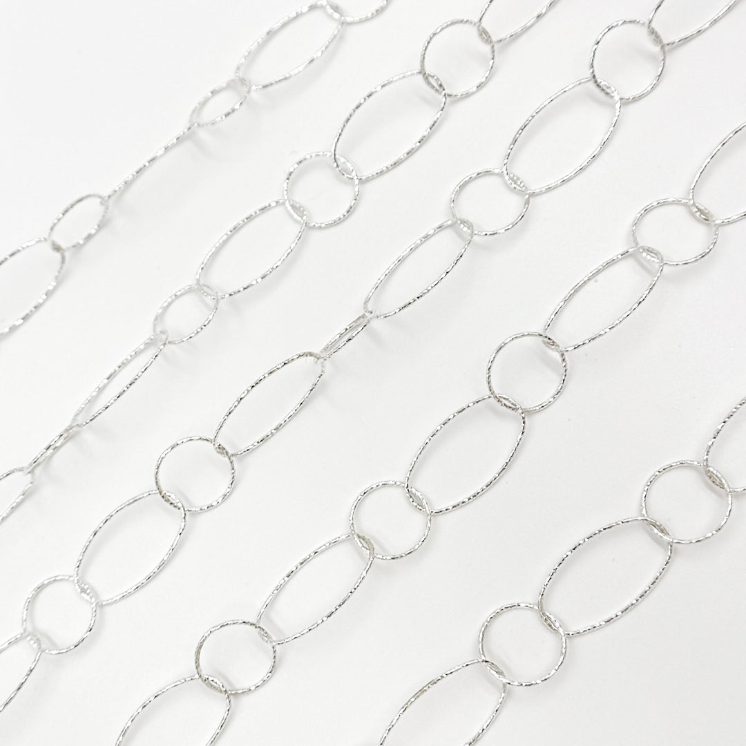 Y31SS. Sterling Silver Diamond Cut Oval Chain