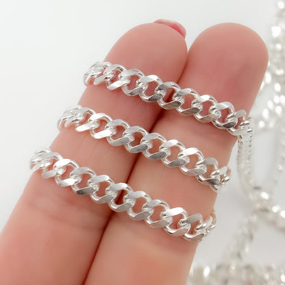 Sterling Silver Flat Curb Chain